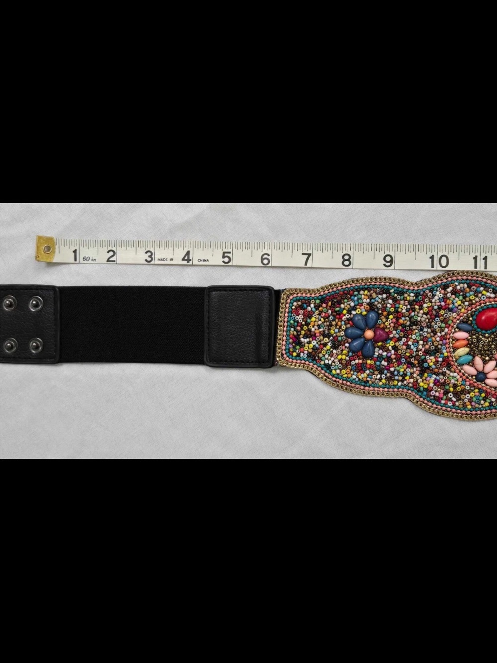 Hand-Beaded Multicolor Women's Waist Belt - Picture 6 of 11